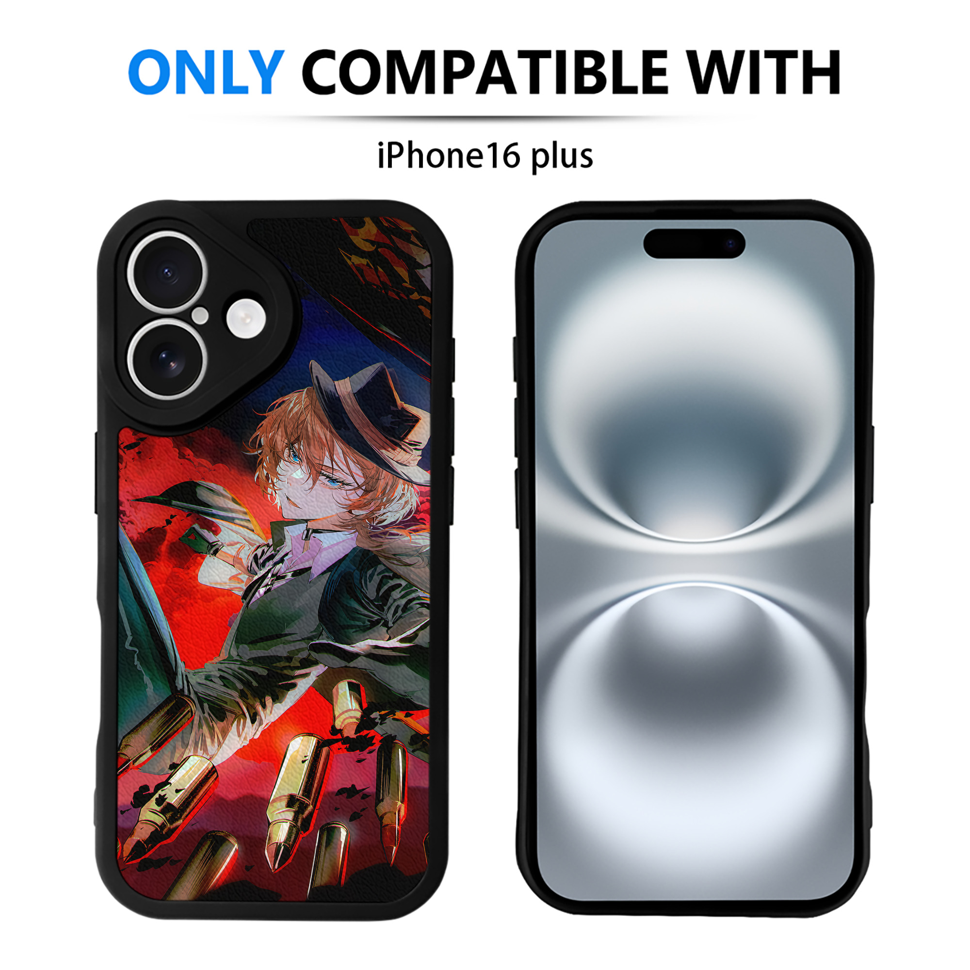 （画像用） 文豪ストレイドッグス Bungo Stray Dogs 【iPhone 16シリーズ対応】シリコンスマホケース（レザー調） 材質：シリコン